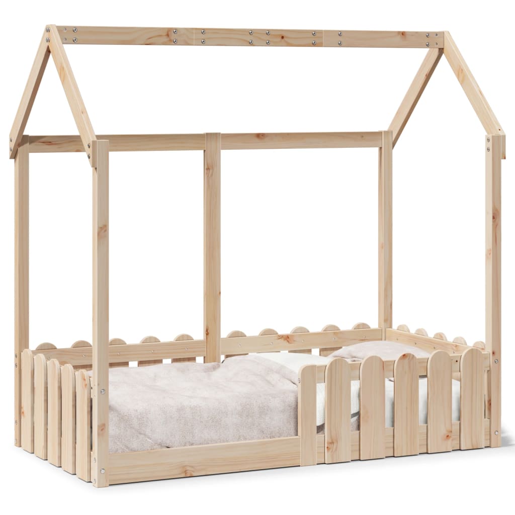 Kids' House Bed Frame 70x140 cm Solid Wood Pine